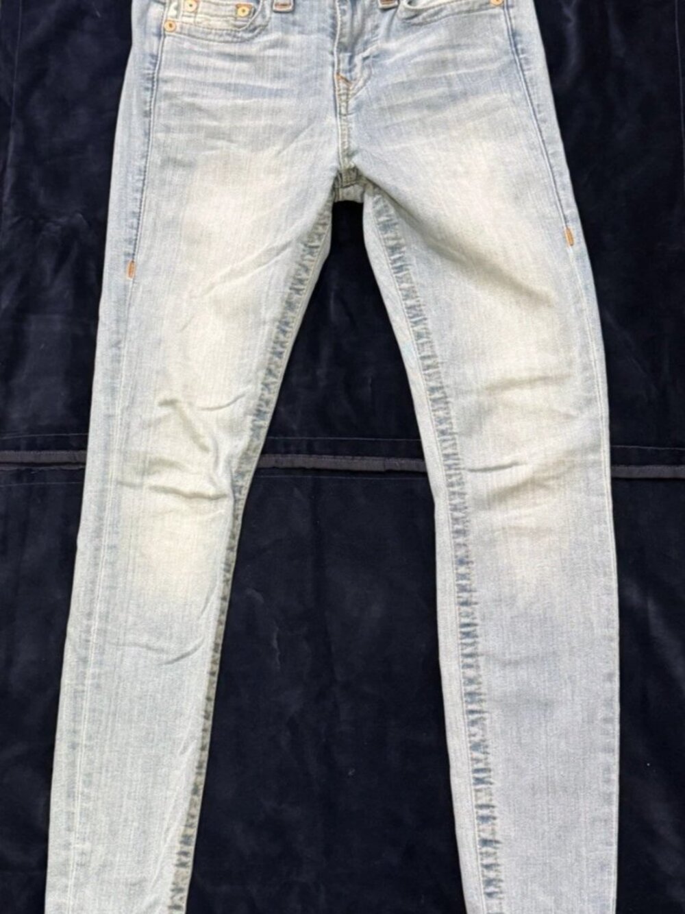True Religion World Tour Super Skinny Jeans Size 26 Light Wash Denim Mid Rise